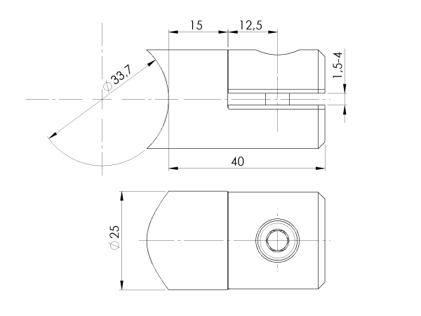 Blechhalter 33,7 mm Edelstahl V2A Lochblechhalter Plattenhalter Klemme